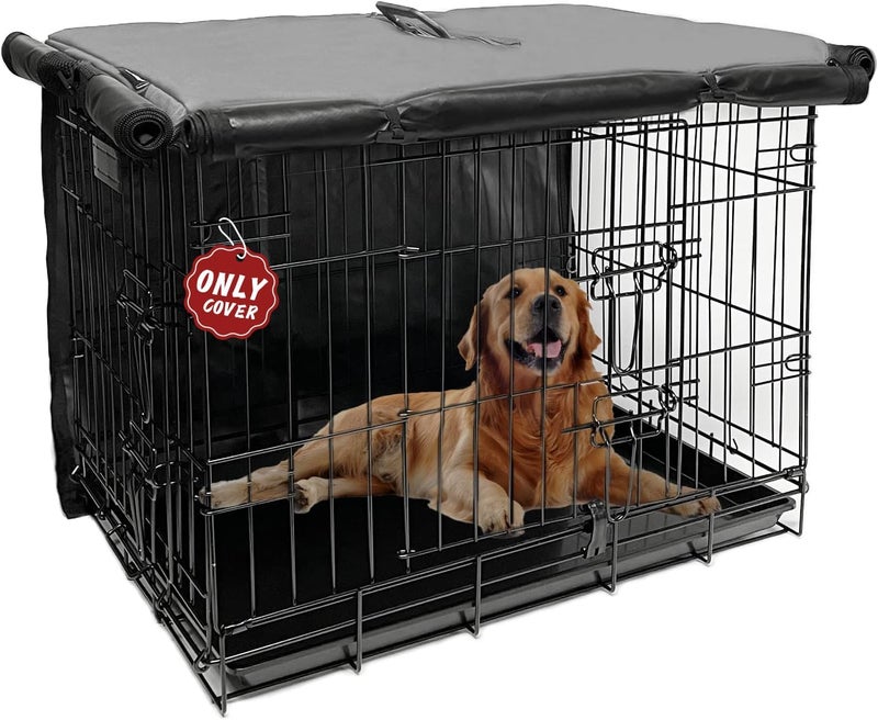 Joroamp Dog Crate Cover 36 Inch, Pet Kennel Cover for Wire Large Dog Cage with1 2 3 Doors, Waterproof 600D Oxford Fabric Indoor/Outdoor Gray (Only Cover) - Image 1